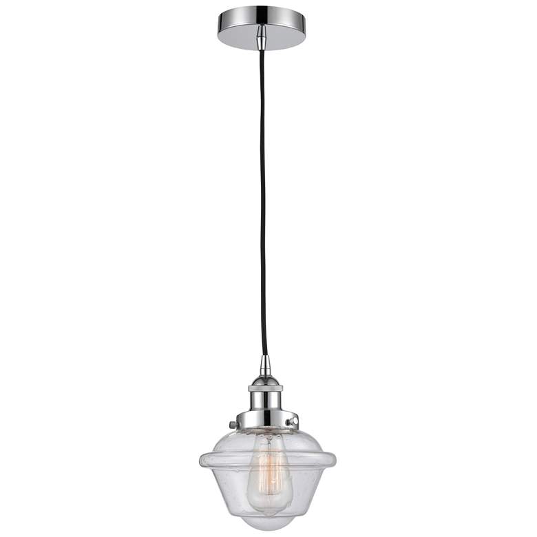 Image 1 Oxford 7.5" Polished Chrome Mini Pendant w/ Seedy Shade