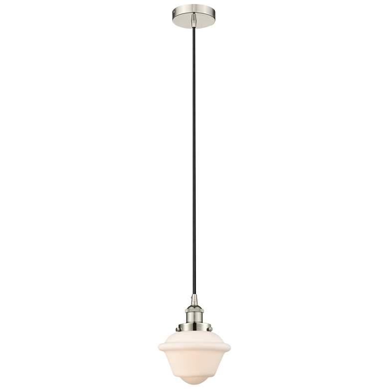 Image 1 Oxford 7.5" Polished Nickel Mini Pendant w/ Matte White Shade