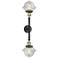 Oxford 7.5" Wide 2 Light Black Brass Bath Vanity Light w/ Clear Shade