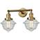 Oxford 7.5" Wide 2 Light Brushed Brass Bath Vanity Light w/ Seedy Shad