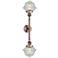 Oxford 7.5" Wide 2 Light Copper Bath Vanity Light w/ Seedy Shade