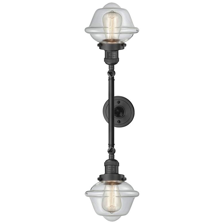 Image 1 Oxford 7.5" Wide 2 Light Oil Rubbed Bronze Bath Vanity Light w/ Clear
