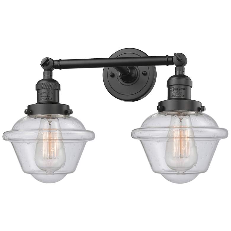 Image 1 Oxford 7.5" Wide 2 Light Oil Rubbed Bronze Bath Vanity Light w/ Seedy