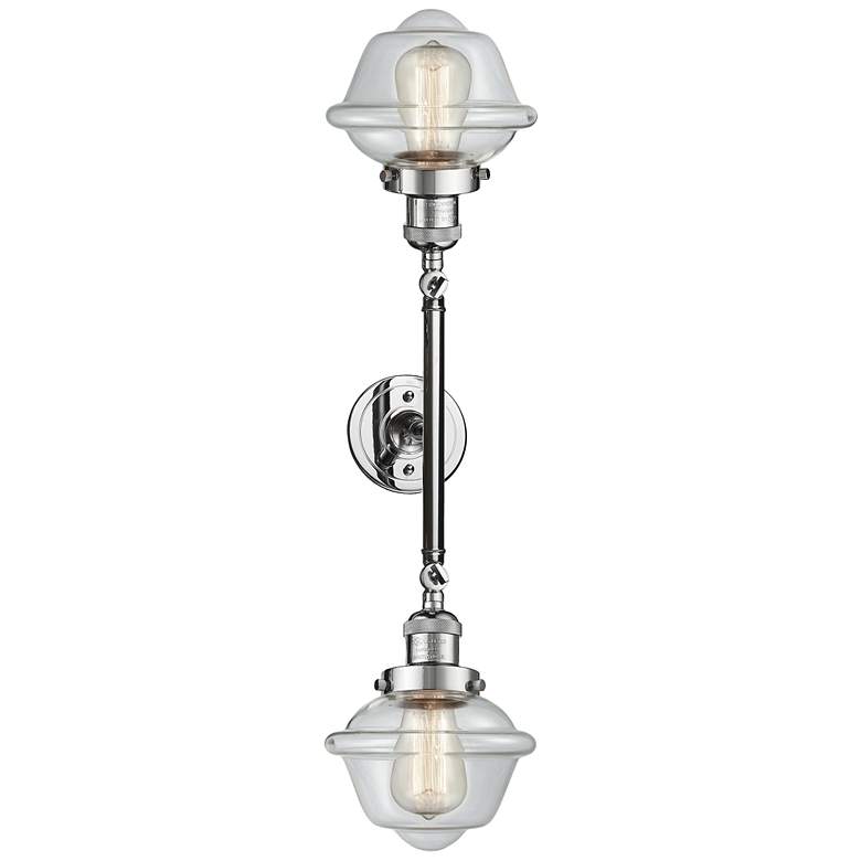 Image 1 Oxford 7.5" Wide 2 Light Polished Chrome Bath Vanity Light w/ Clear Sh