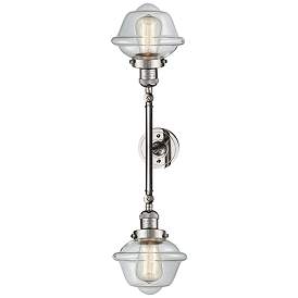 Image1 of Oxford 7.5" Wide 2 Light Polished Nickel Bath Vanity Light w/ Clear Sh