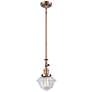 Oxford 7.5" Wide Copper Stem Hung Tiltable Mini Pendant w/ Clear Shade