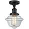 Oxford 7.5" Wide Matte Black Semi Flush Mount w/ Clear Shade