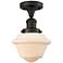 Oxford 7.5" Wide Oil Rubbed Bronze Semi Flush Mount w/ Matte White Sha