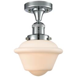 Oxford 7.5" Wide Polished Chrome Semi Flush Mount w/ Matte White Shade