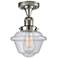 Oxford 7.5" Wide Polished Nickel Semi Flush Mount w/ Seedy Shade