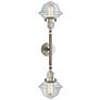 Oxford 7.5"W 2 Light Brushed Satin Nickel Bath Vanity Light w/ Clear S