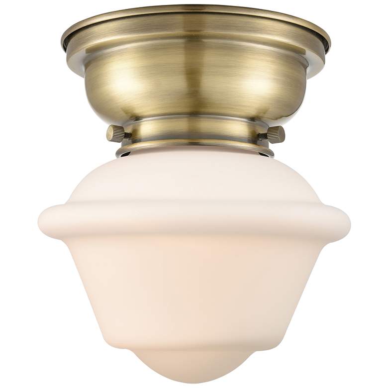 Image 1 Oxford 7 1/4" Wide Antique Brass LED Ceiling Light