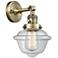 Oxford 8" Antique Brass Sconce w/ Clear Shade