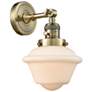 1_Oxford 8" Antique Brass Sconce w/ Matte White Shade