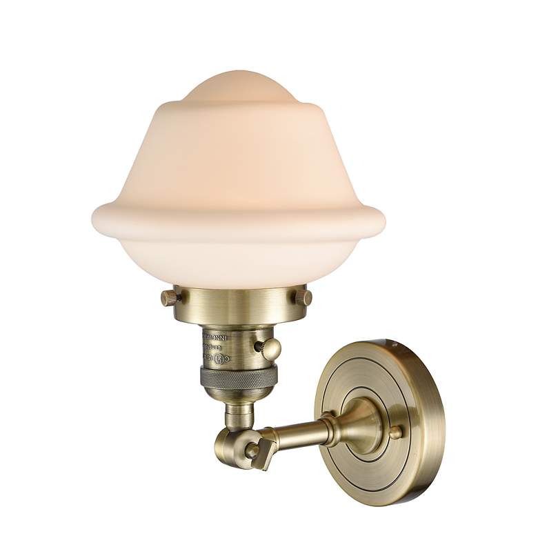 Image 2 Oxford 8" Antique Brass Sconce w/ Matte White Shade more views