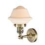 2_Oxford 8" Antique Brass Sconce w/ Matte White Shade more views