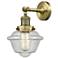 Oxford 8" Antique Brass Sconce w/ Seedy Shade
