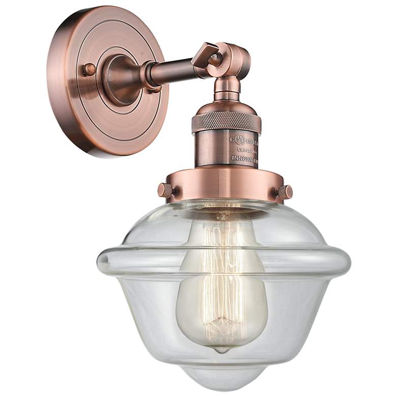 Image 1 Oxford 8" Antique Copper Sconce w/ Clear Shade