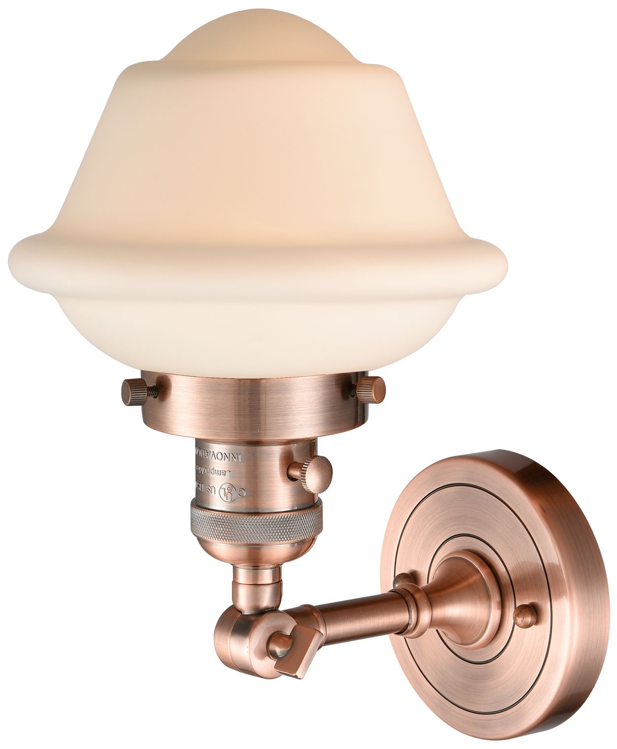 Thumbnail2 of Oxford 8" Antique Copper Sconce w/ Matte White Shade more views