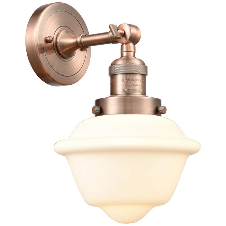 Image 1 Oxford 8" Antique Copper Sconce w/ Matte White Shade