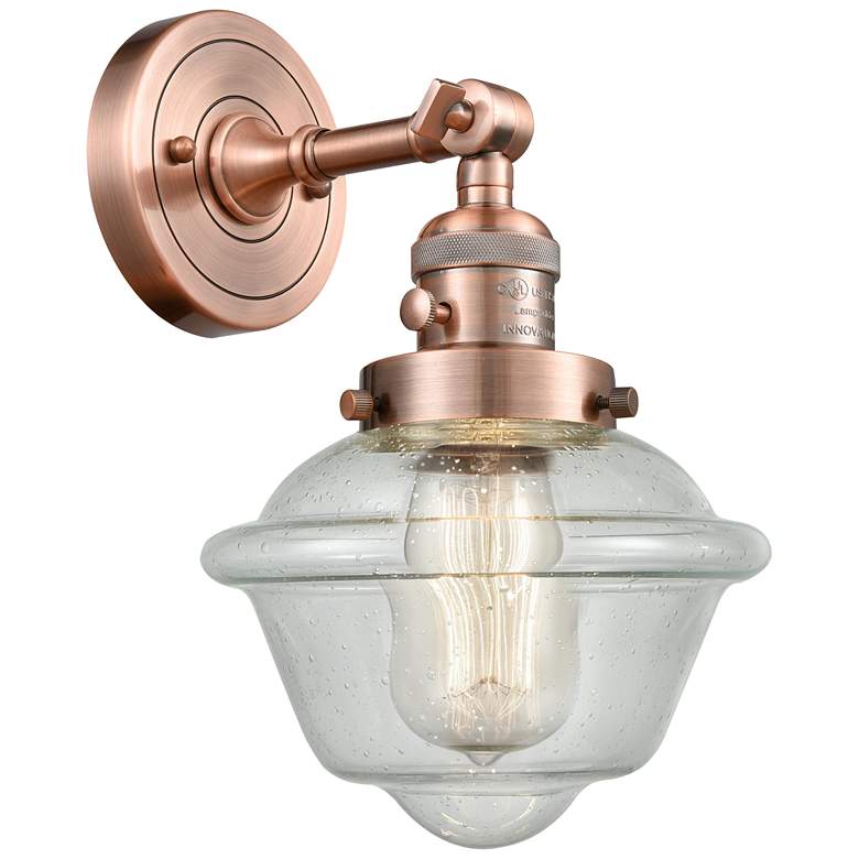 Image 1 Oxford 8" Antique Copper Sconce w/ Seedy Shade