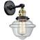 Oxford 8" Black Antique Brass Sconce w/ Clear Shade