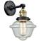 Oxford 8" Black Antique Brass Sconce w/ Seedy Shade