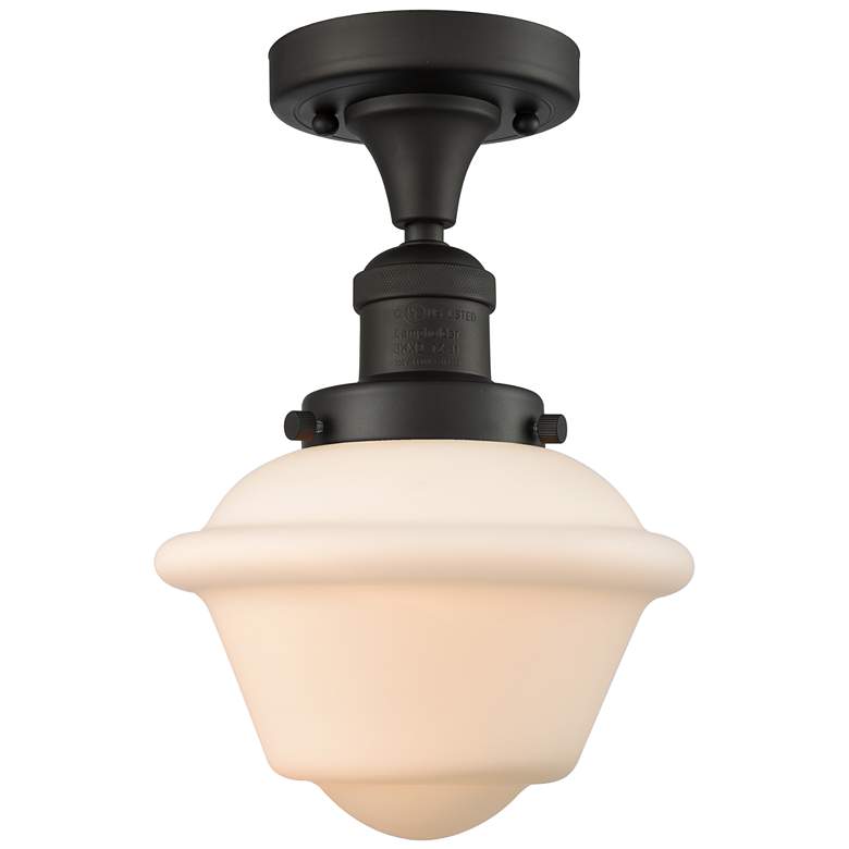 Image 1 Oxford 8" LED Semi-Flush Mount - Oil Rubbed Bronze - Matte White
