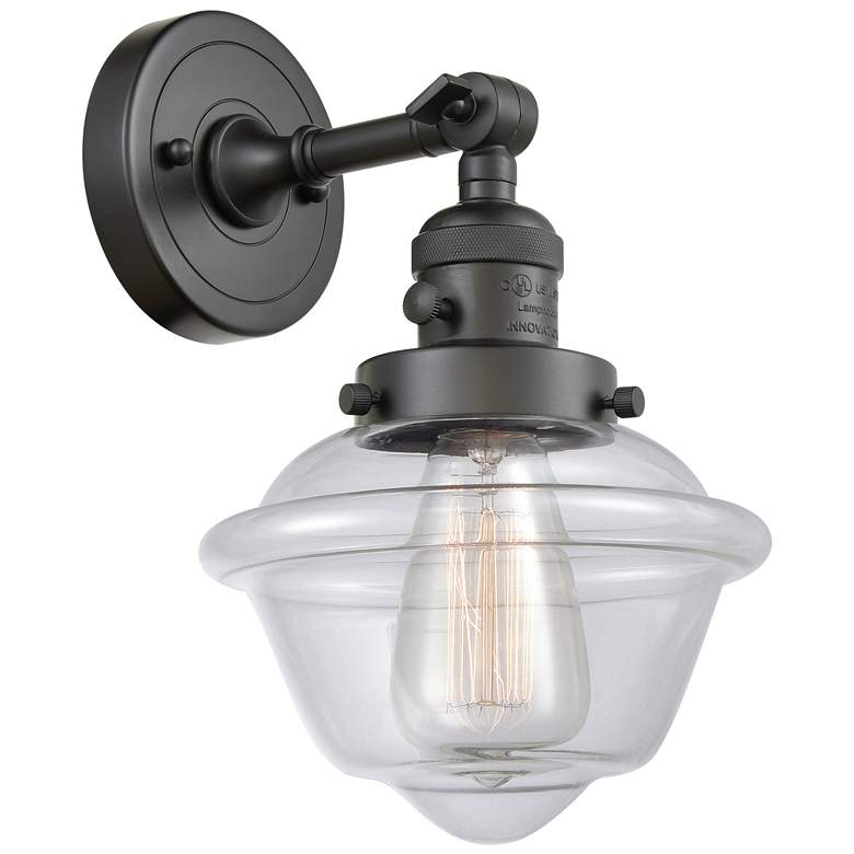 Image 1 Oxford 8" Oil Rubbed Bronze Sconce w/ Clear Shade