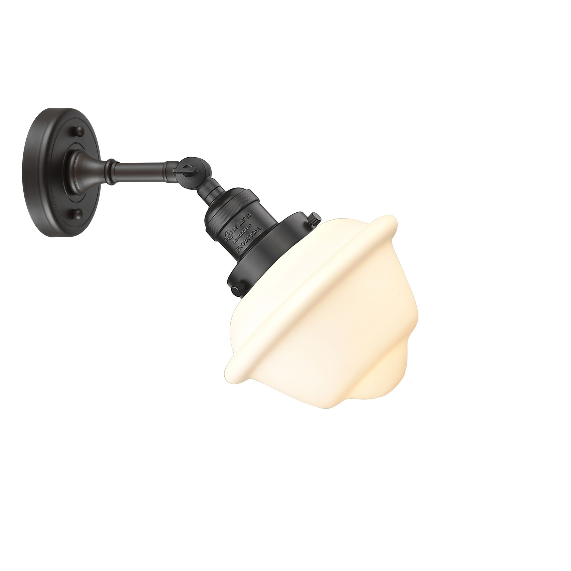 Image 5 Oxford 8" Oil Rubbed Bronze Sconce w/ Matte White Shade more views