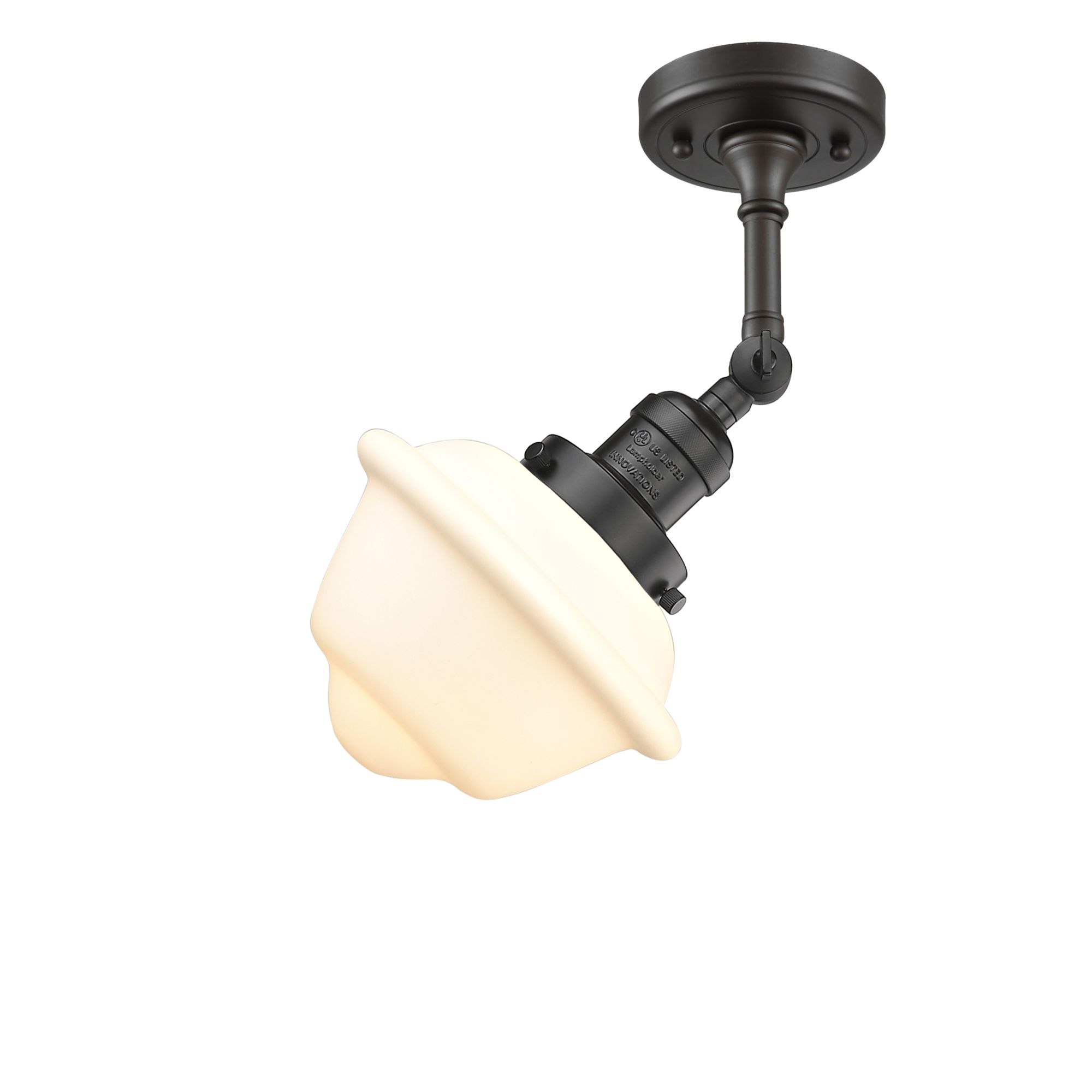 Image 7 Oxford 8" Oil Rubbed Bronze Sconce w/ Matte White Shade more views