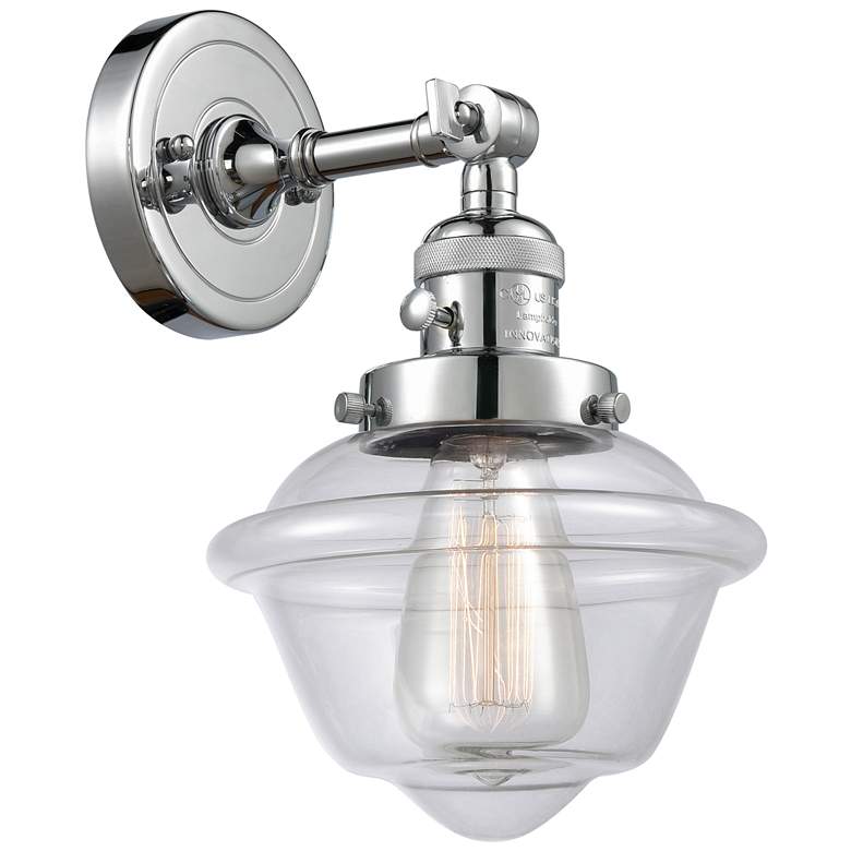 Image 1 Oxford 8" Polished Chrome Sconce w/ Clear Shade