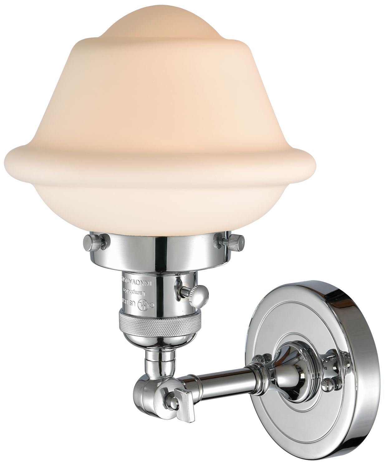Image 2 Oxford 8" Polished Chrome Sconce w/ Matte White Shade more views
