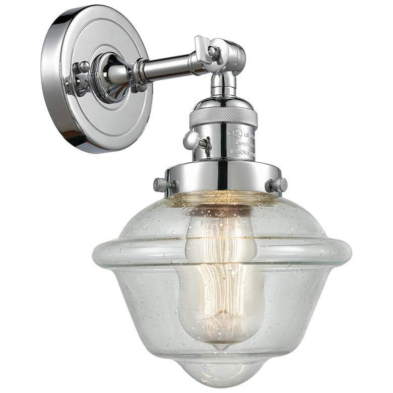 Image 1 Oxford 8" Polished Chrome Sconce w/ Seedy Shade