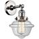 Oxford 8" Polished Nickel Sconce w/ Clear Shade