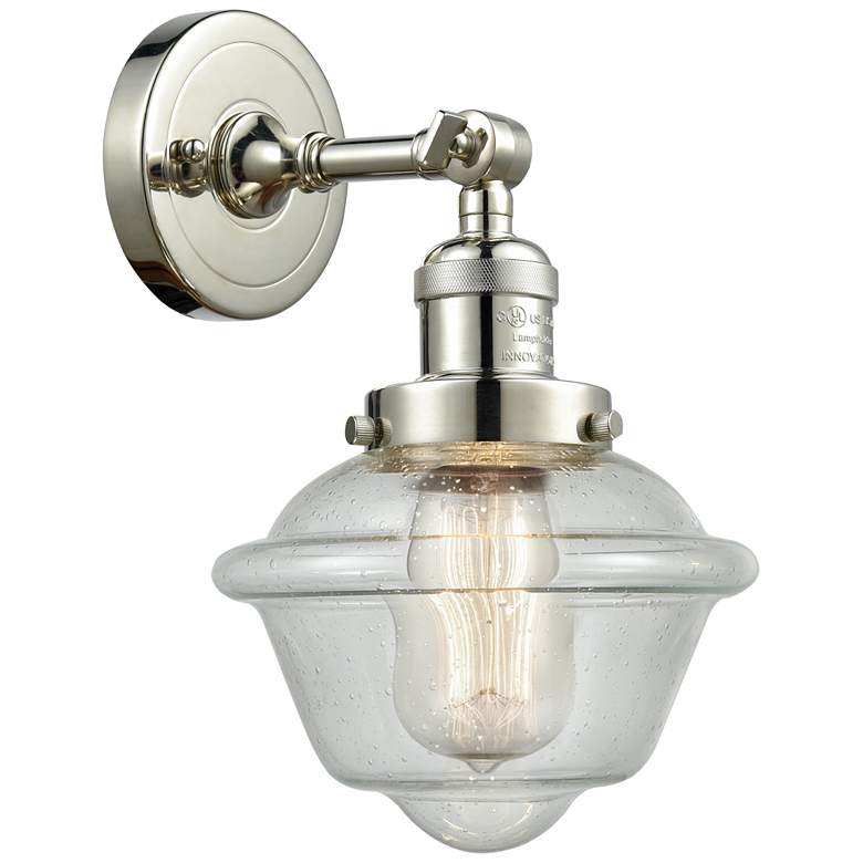 Image 1 Oxford 8" Polished Nickel Sconce w/ Seedy Shade
