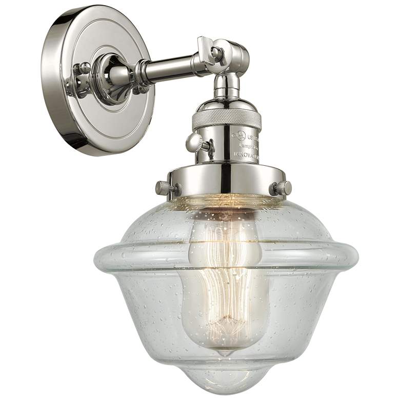 Image 1 Oxford 8" Polished Nickel Sconce w/ Seedy Shade