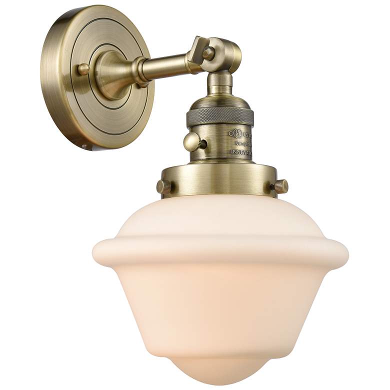 Image 1 Oxford 8" Sconce LED - Brass Finish - Matte White Shade
