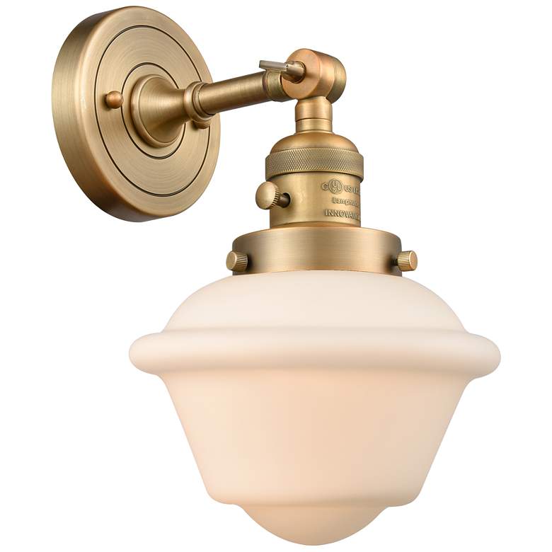 Image 1 Oxford 8" Sconce LED - Brass Finish - Matte White Shade