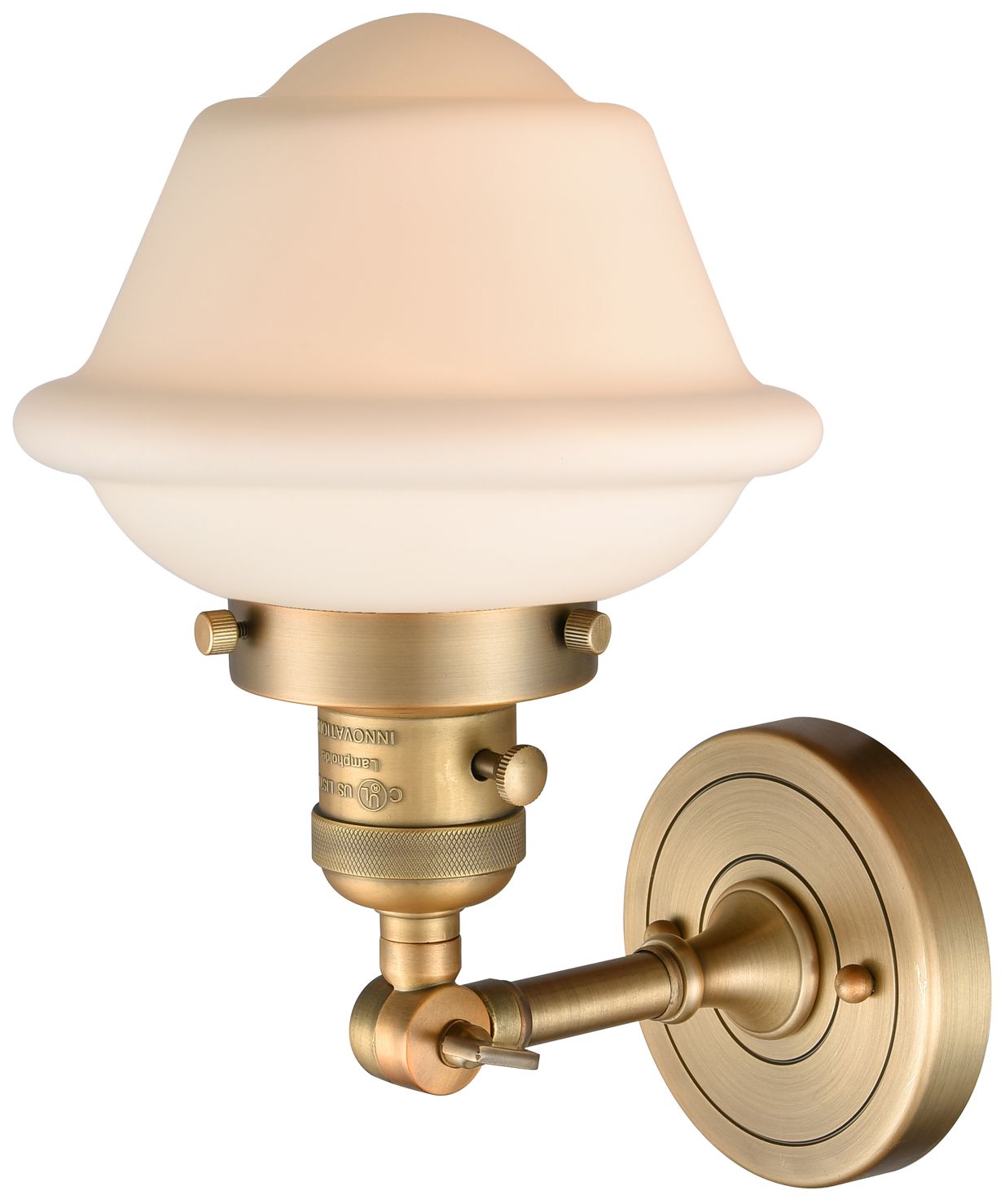 Image 2 Oxford 8" Sconce LED - Brass Finish - Matte White Shade more views