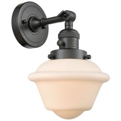 Oxford 8" Sconce LED - Bronze Finish - Matte White Shade
