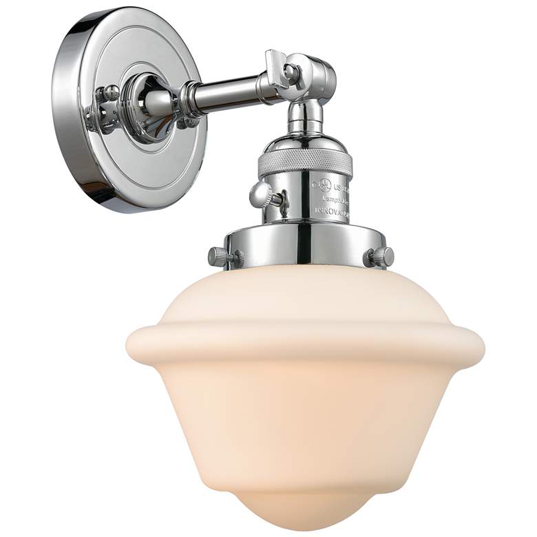Image 1 Oxford 8" Sconce LED - Chrome Finish - Matte White Shade