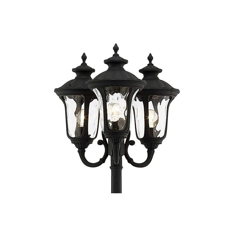 Image 2 Oxford 87 inch High Textured Black 3-Lantern Outdoor Post Light more views