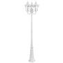 Oxford 87" High Textured White 3-Lantern Outdoor Post Light