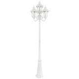 Oxford 93&quot; High Textured White 4-Lantern Outdoor Post Light