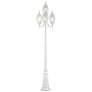 Oxford 93" High White 4-Lantern Outdoor Post Light with Base