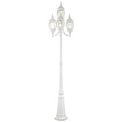Oxford 93&quot; High White 4-Lantern Outdoor Post Light with Base