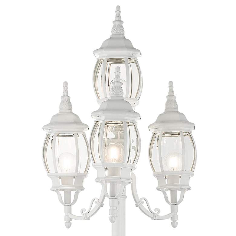 Image 2 Oxford 93" High White 4-Lantern Outdoor Post Light with Base more views