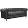 Oxford Tufted 90 1/2" Wide Gray Linen Sofa