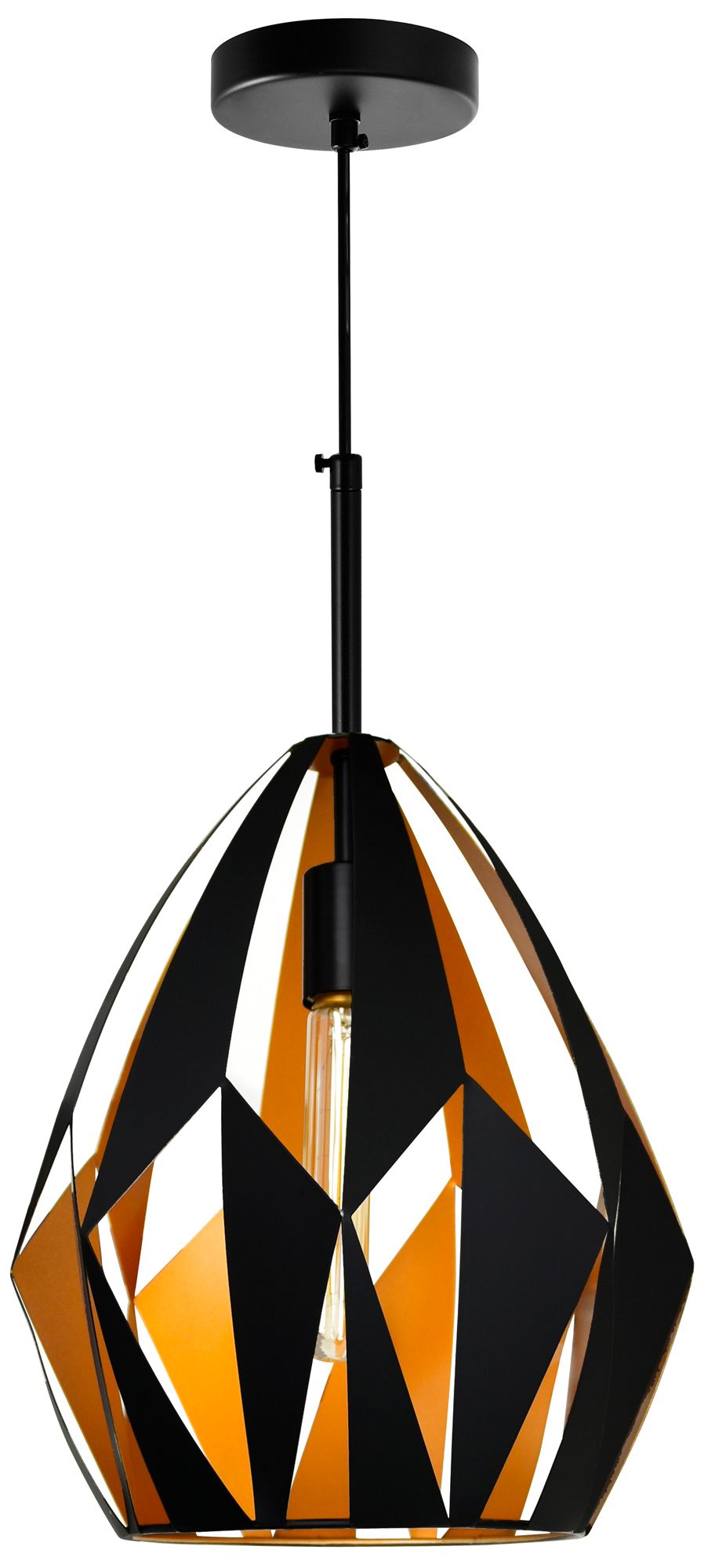 Oxide 1 Light 12in Black & Copper Down Pendant